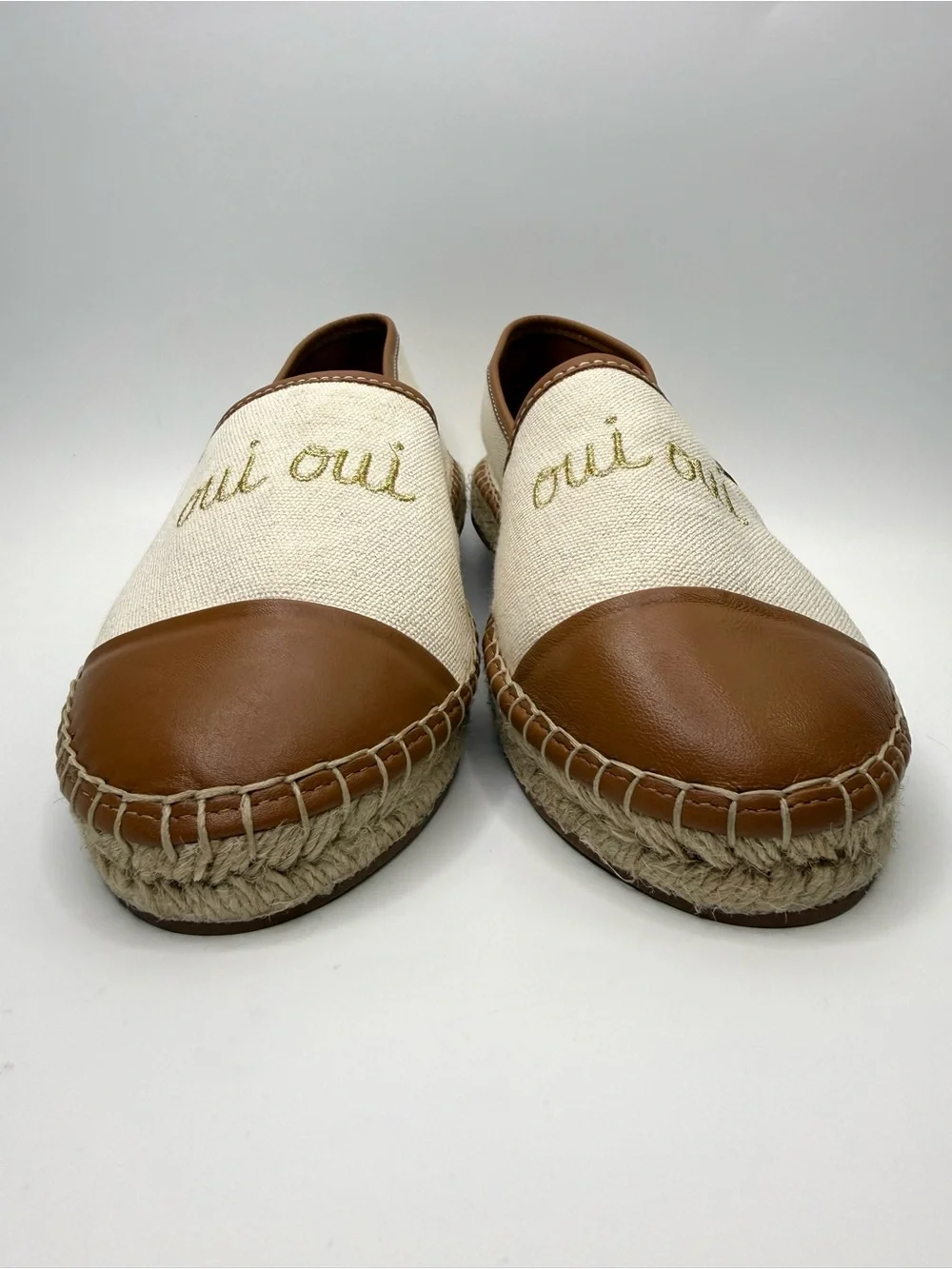 Cinq à Sept Jenna Oui Oui Embroidered Canvas Espadrille Shoes 41/11 US